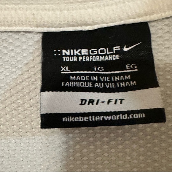Nike Men's Golf Golfer White Polo Button Up Dress Shirt XL - Picture 7 of 8